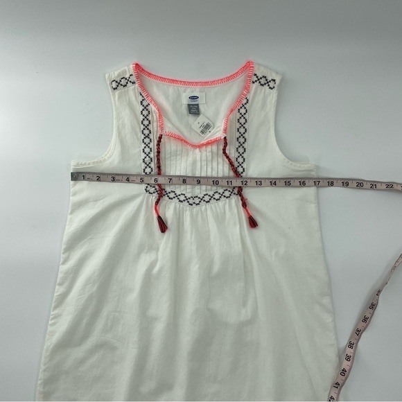 NWT Old Navy Big Girl White and Black Cotton Sheath Dress Neon stitching XL - Picture 4 of 7